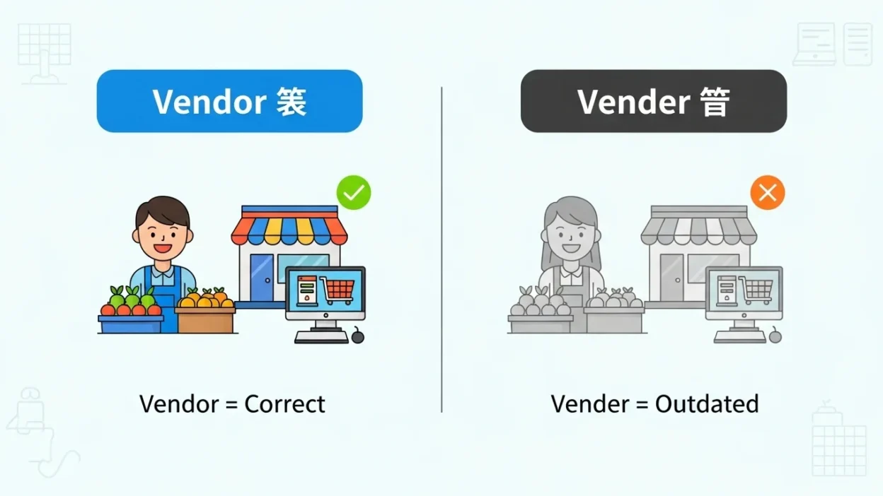 Vender vs Vendor