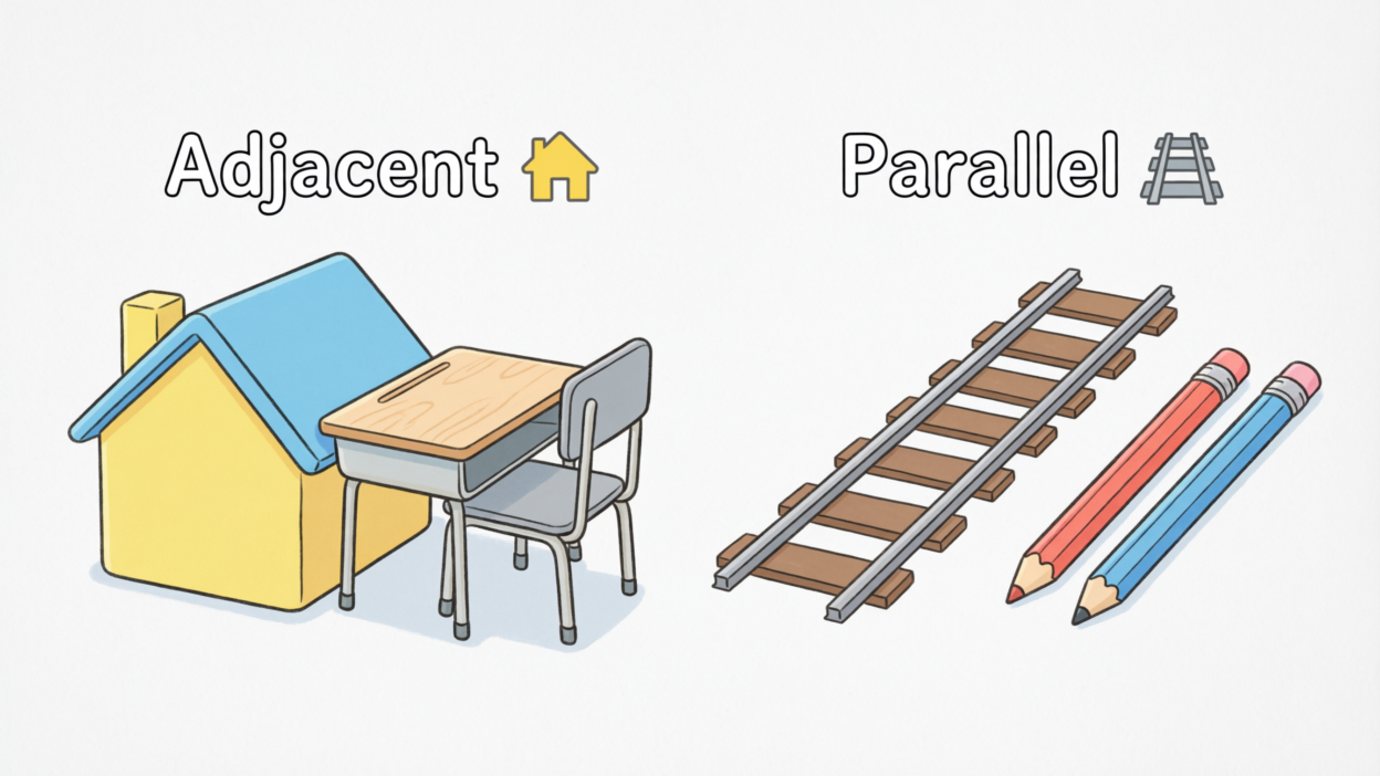 Adjacent vs Parallel