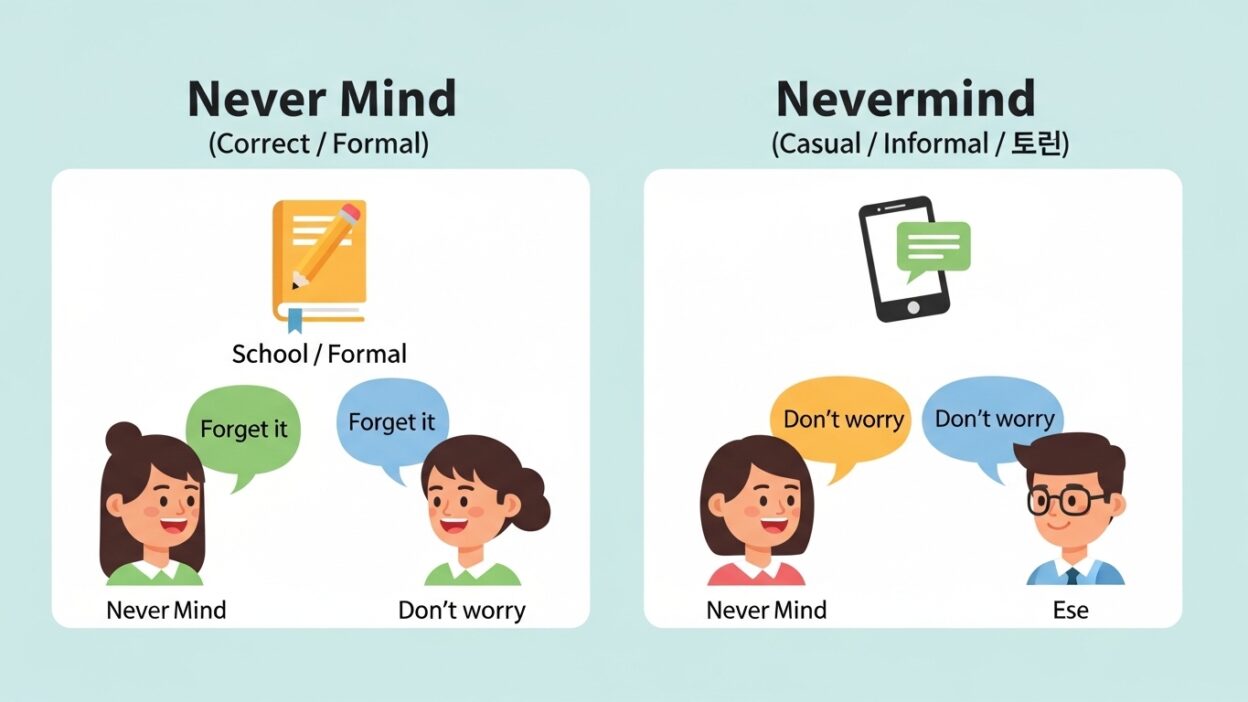 Never Mind vs Nevermind